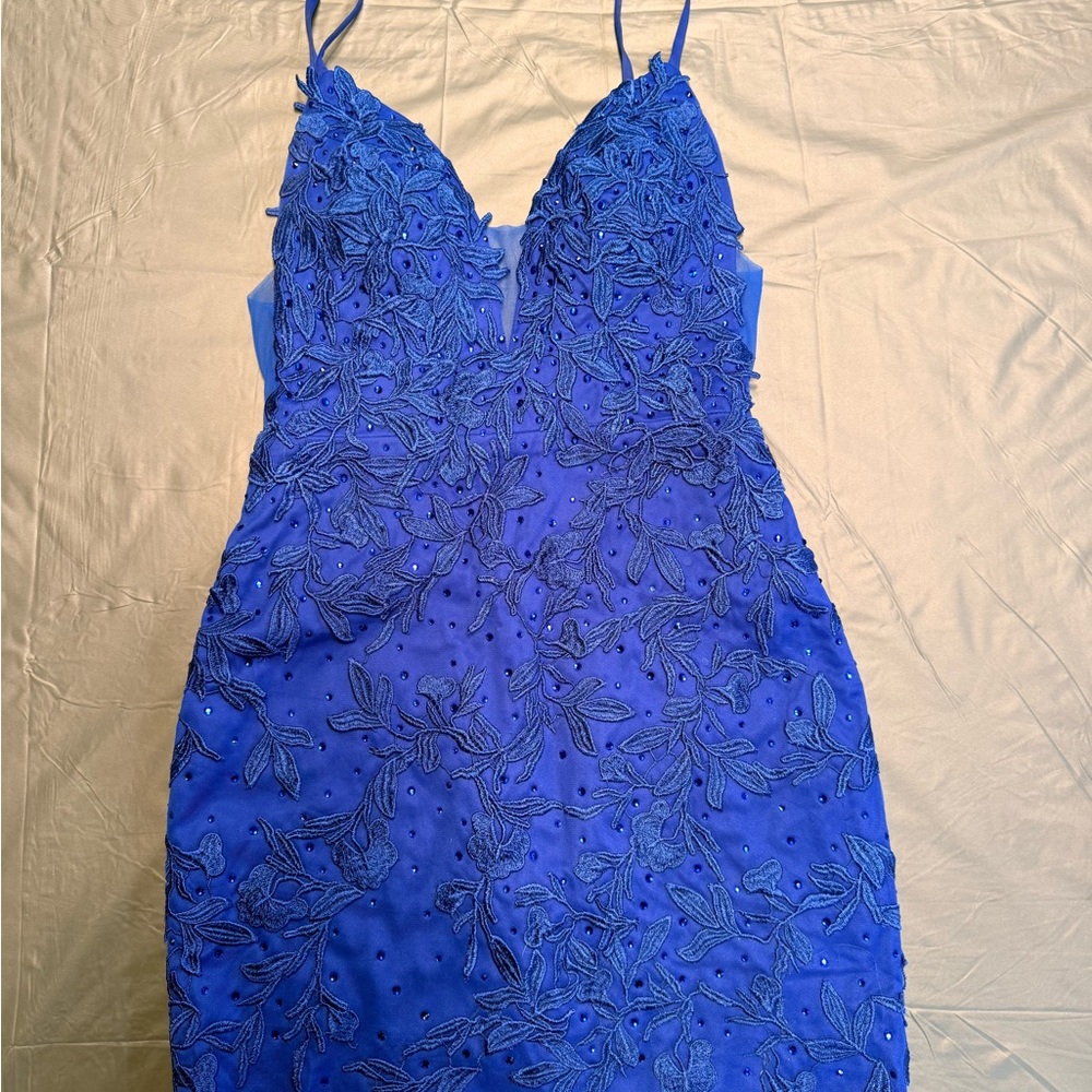 Faviana Royal Blue Backless Dress